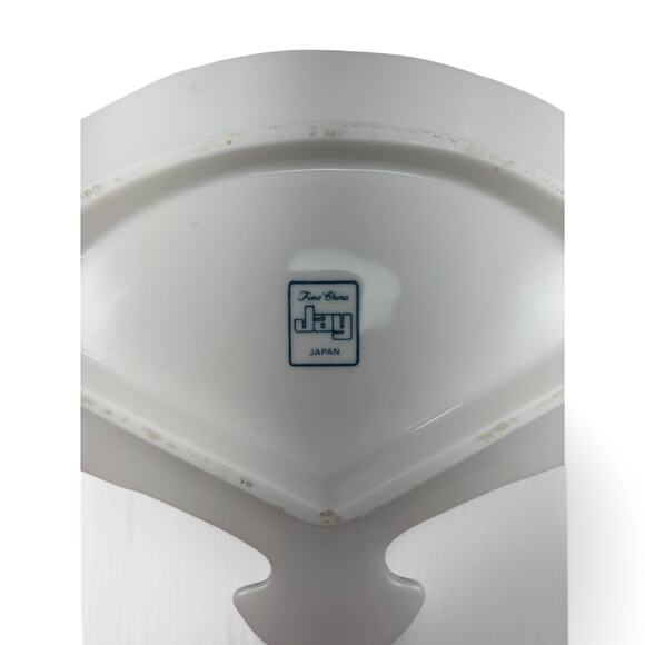 Vintage Jay Fine China Fan-Shaped Decorative Plate - Birds and Blossoms Design - Picture 5 of 11